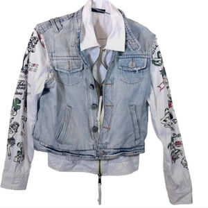 DSQUARED2 Hawaiian Tattoo Denim Jacket size 50/ 40 US Large